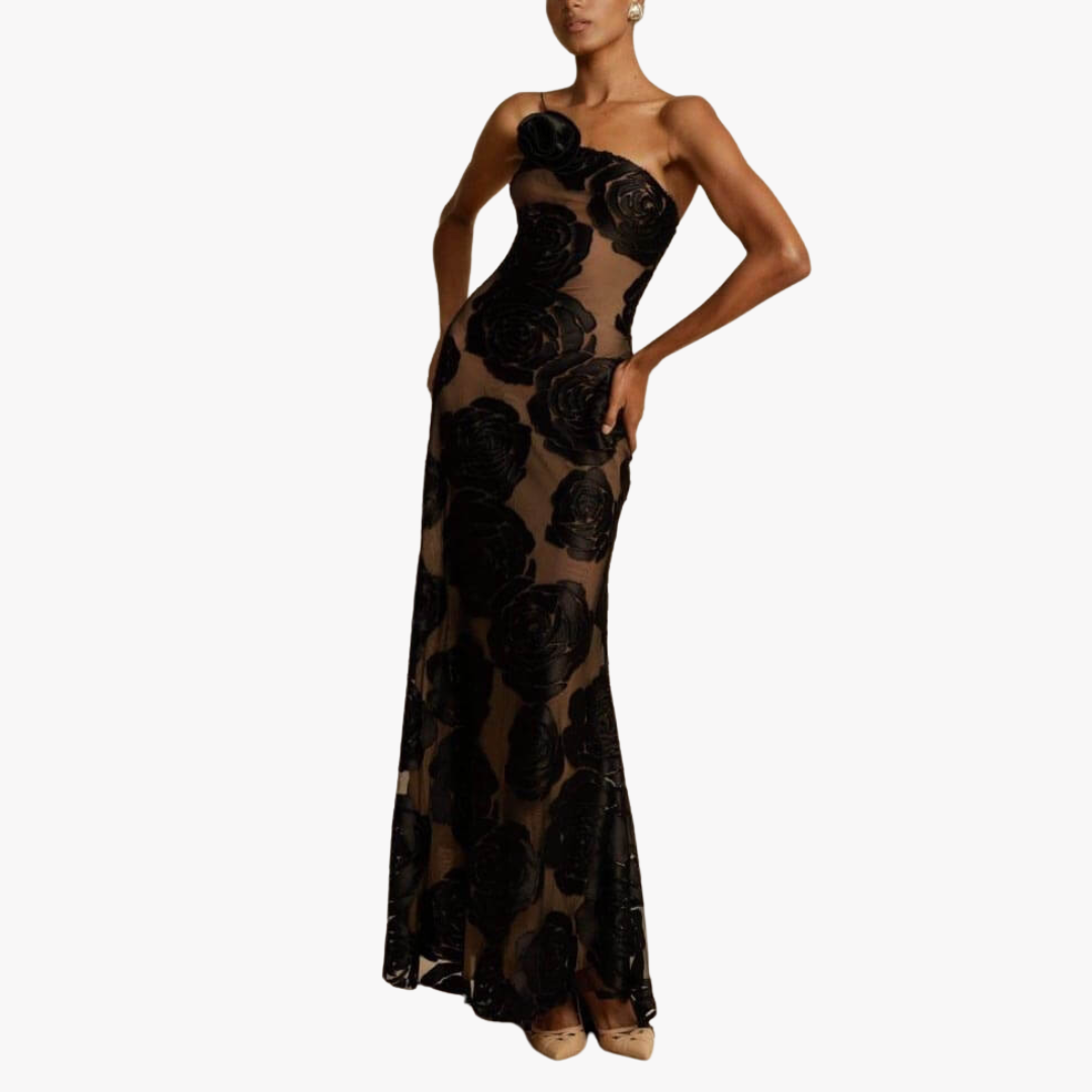 SEPHORA BLACK FLORAL MAXI DRESS
