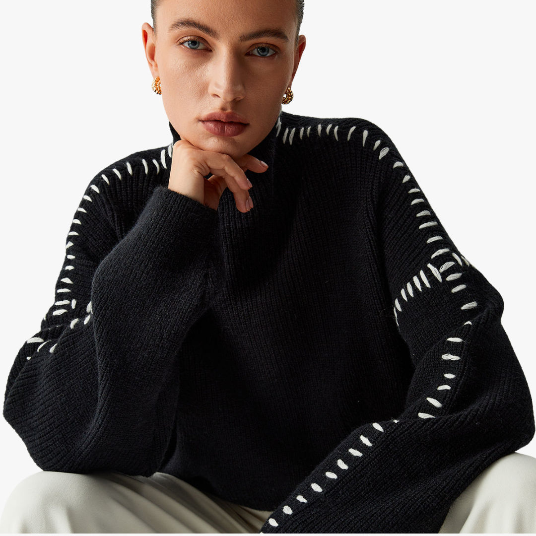 MARSTON CONTRAST STITCH SWEATER