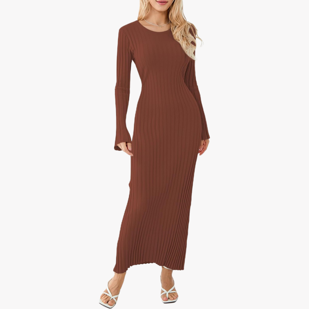 RIB-KNIT BODYCON MAXI DRESS