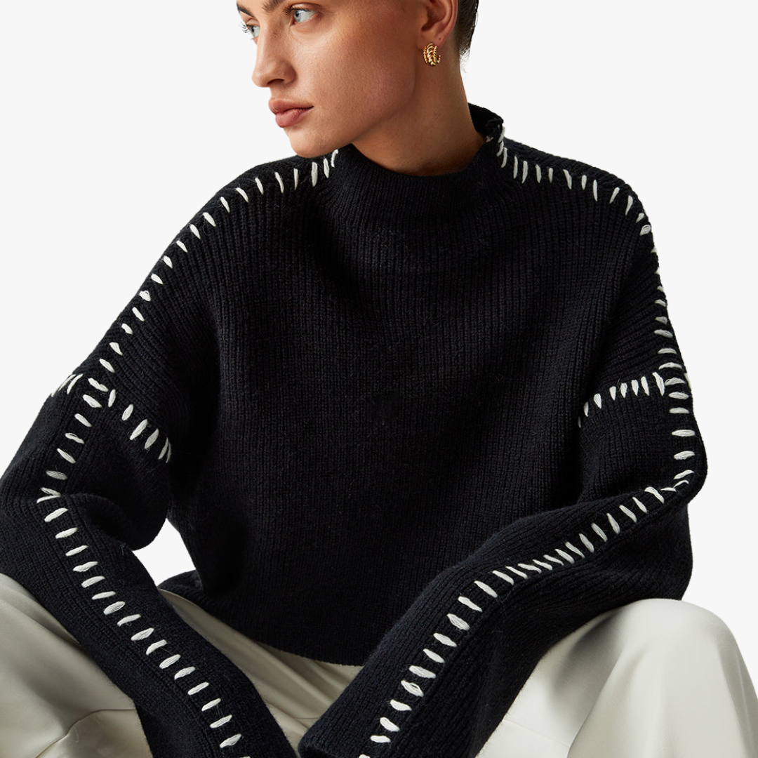 MARSTON CONTRAST STITCH SWEATER