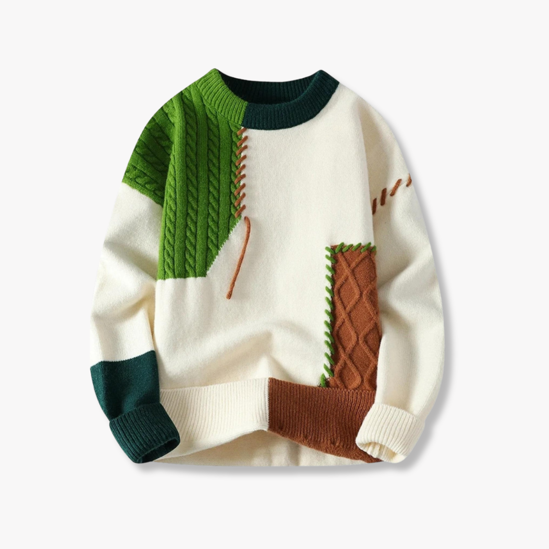 CANVAS PATCHWORK SWEATER