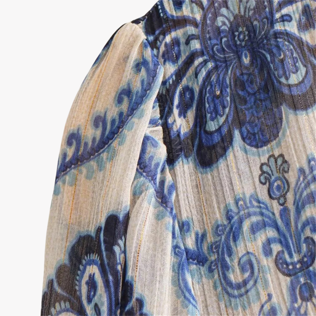 ROYAL PAISLEY PRINT MAXI DRESS