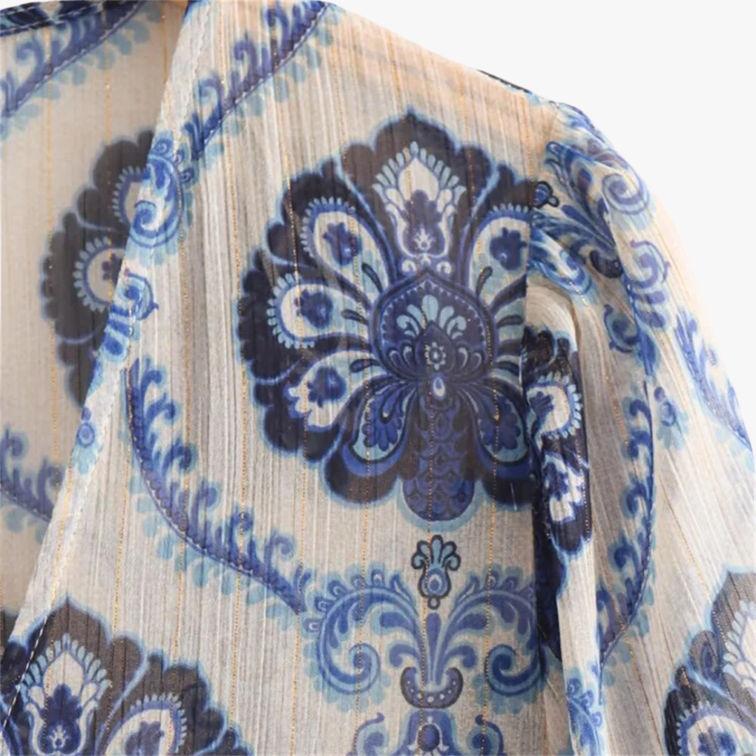 ROYAL PAISLEY PRINT MAXI DRESS