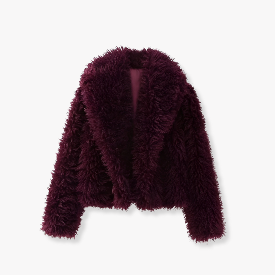 MYA DEEP PLUM FUR JACKET