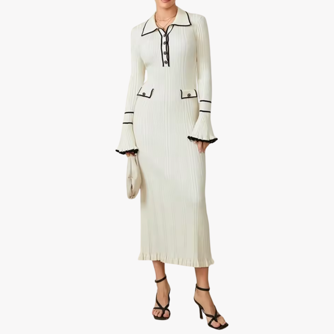VANILLA WHITE PARISIAN RUFFLE MAXI DRESS